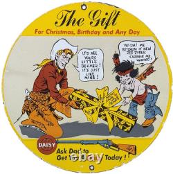 Vintage Daisy Bb Gun Porcelain Sign Dealership Air Rifle Gas Motor Oil Pistol