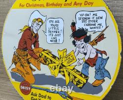 Vintage Daisy Bb Gun Porcelain Sign Dealership Air Rifle Gas Motor Oil Pistol