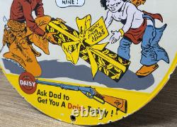 Vintage Daisy Bb Gun Porcelain Sign Dealership Air Rifle Gas Motor Oil Pistol