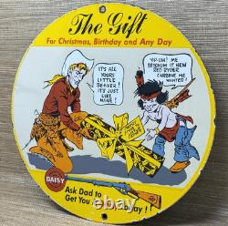 Vintage Daisy Bb Gun Porcelain Sign Dealership Air Rifle Gas Motor Oil Pistol