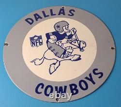 Vintage Dallas Cowboys Porcelain Sign Football NFL Gas Pump Service Sign
