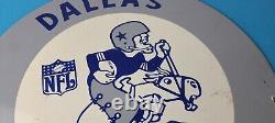 Vintage Dallas Cowboys Porcelain Sign Football NFL Gas Pump Service Sign