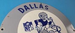 Vintage Dallas Cowboys Porcelain Sign Football NFL Gas Pump Service Sign