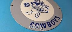 Vintage Dallas Cowboys Porcelain Sign Football NFL Gas Pump Service Sign