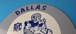 Vintage Dallas Cowboys Porcelain Sign Football NFL Gas Pump Service Sign