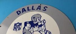 Vintage Dallas Cowboys Porcelain Sign Football NFL Gas Pump Service Sign