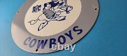 Vintage Dallas Cowboys Porcelain Sign Football NFL Gas Pump Service Sign