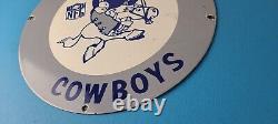 Vintage Dallas Cowboys Porcelain Sign Football NFL Gas Pump Service Sign
