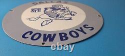Vintage Dallas Cowboys Porcelain Sign Football NFL Gas Pump Service Sign