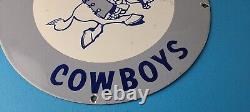 Vintage Dallas Cowboys Porcelain Sign Football NFL Gas Pump Service Sign