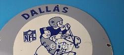 Vintage Dallas Cowboys Porcelain Sign Football NFL Gas Pump Service Sign