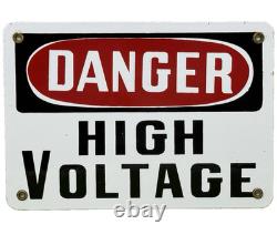 Vintage Danger High Voltage Porcelain Sign Electrical Gas Station Rail Road