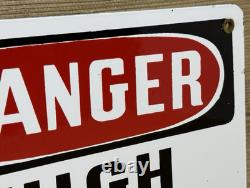 Vintage Danger High Voltage Porcelain Sign Electrical Gas Station Rail Road