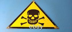 Vintage Danger Sign Skull Crossbones Warning Caution Gas Pump Service Sign