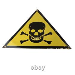 Vintage Danger Sign Skull Crossbones Warning Caution Gas Pump Service Sign