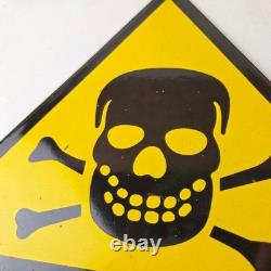 Vintage Danger Sign Skull Crossbones Warning Caution Gas Pump Service Sign