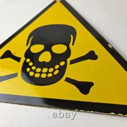 Vintage Danger Sign Skull Crossbones Warning Caution Gas Pump Service Sign