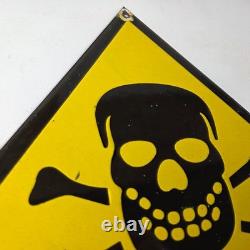 Vintage Danger Sign Skull Crossbones Warning Caution Gas Pump Service Sign