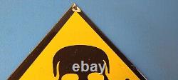 Vintage Danger Sign Skull Crossbones Warning Caution Gas Pump Service Sign