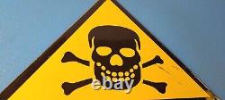 Vintage Danger Sign Skull Crossbones Warning Caution Gas Pump Service Sign