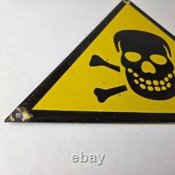 Vintage Danger Sign Skull Crossbones Warning Caution Gas Pump Service Sign