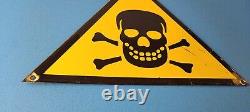 Vintage Danger Sign Skull Crossbones Warning Caution Gas Pump Service Sign