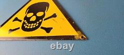 Vintage Danger Sign Skull Crossbones Warning Caution Gas Pump Service Sign