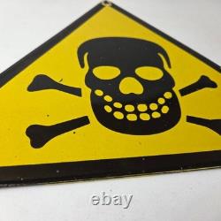Vintage Danger Sign Skull Crossbones Warning Caution Gas Pump Service Sign