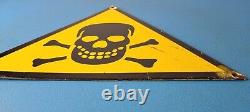 Vintage Danger Sign Skull Crossbones Warning Caution Gas Pump Service Sign