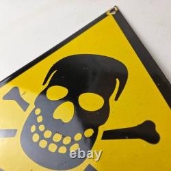 Vintage Danger Sign Skull Crossbones Warning Caution Gas Pump Service Sign