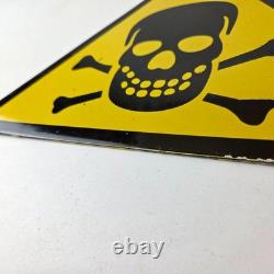 Vintage Danger Sign Skull Crossbones Warning Caution Gas Pump Service Sign