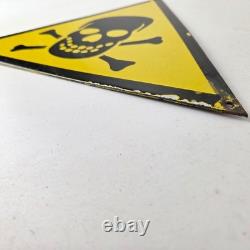 Vintage Danger Sign Skull Crossbones Warning Caution Gas Pump Service Sign