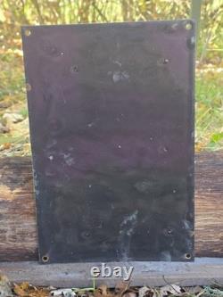 Vintage Dated 1946 Gilmore Gasoline Motor Oil Porcelain Enamel Gas Sign 12 X 8