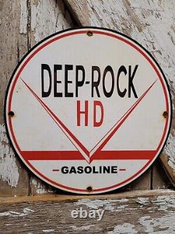Vintage Deep Rock Hd Porcelain Sign Automobile Gasoline Station Service Pump 12