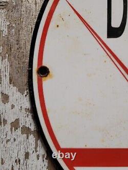 Vintage Deep Rock Hd Porcelain Sign Automobile Gasoline Station Service Pump 12