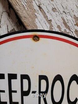 Vintage Deep Rock Hd Porcelain Sign Automobile Gasoline Station Service Pump 12
