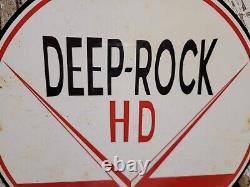 Vintage Deep Rock Hd Porcelain Sign Automobile Gasoline Station Service Pump 12