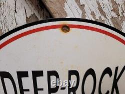 Vintage Deep Rock Hd Porcelain Sign Automobile Gasoline Station Service Pump 12