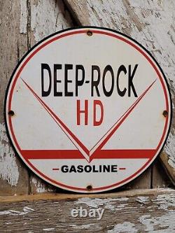 Vintage Deep Rock Hd Porcelain Sign Automobile Gasoline Station Service Pump 12
