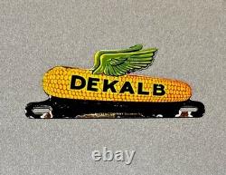 Vintage Dekalb Corn Plate Topper Porcelain Sign Gas Car Truck Oil Motorcycle