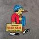 Vintage Dependable Used Cars Old Us Gasoline Oil Gas Pump Enamel Porcelain Sign