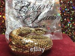 Vintage Designer Signed Whiting & Davis Mesh Gold Snake Bracelet