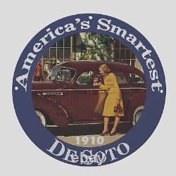 Vintage Desoto 1910 Oil Porcelain Gas Pump Sign