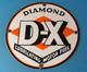 Vintage Diamond Dx Porcelain Gasoline Service Station Automotive Gas Pump Sign