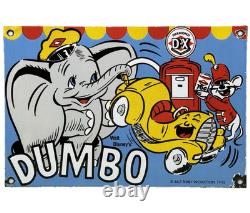 Vintage Diamond D-x Dumbo Porcelain Sign Motor Oil Gas Station Gasoline Service