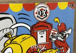 Vintage Diamond D-x Dumbo Porcelain Sign Motor Oil Gas Station Gasoline Service