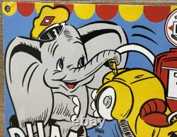 Vintage Diamond D-x Dumbo Porcelain Sign Motor Oil Gas Station Gasoline Service