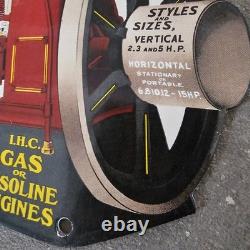 Vintage Die Cut Gas Or Ihc Old Us Gasoline Oil Gas Pump Enamel Porcelain Sign