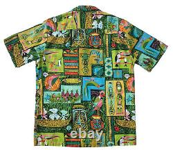 Vintage Disney 1964 ENCHANTED TIKI ROOM Hawaiian Shirt DISNEYLAND Medium Signed