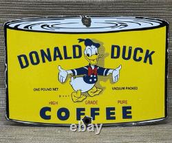 Vintage Disney Coffee Porcelain Sign Gas Station Oil Mug Starbucks Donald Duck